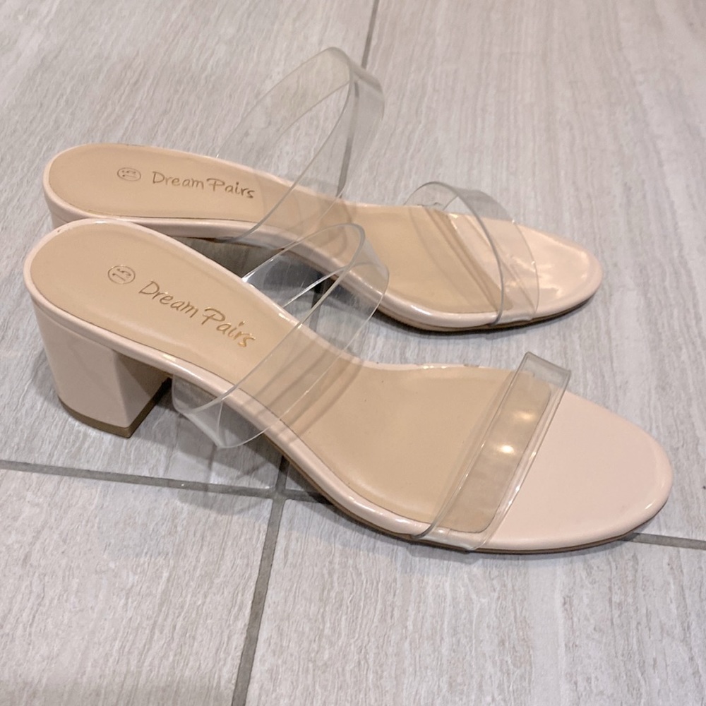 Size 7.5 Clear Low Heels